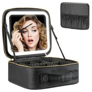 Brand new black make up and jewelry case with LED mirror!